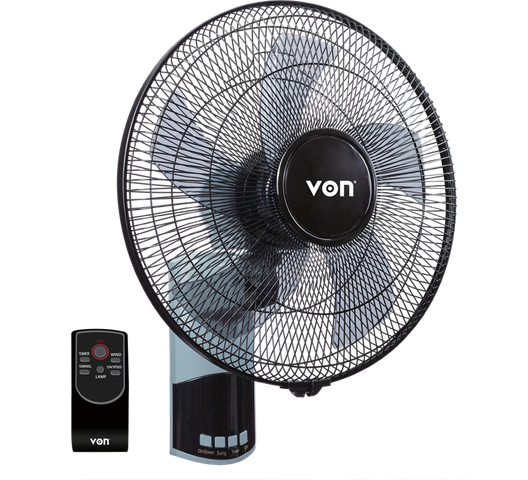 Von VFW-6605-DJK 16" Wall Fan, 60W - Black