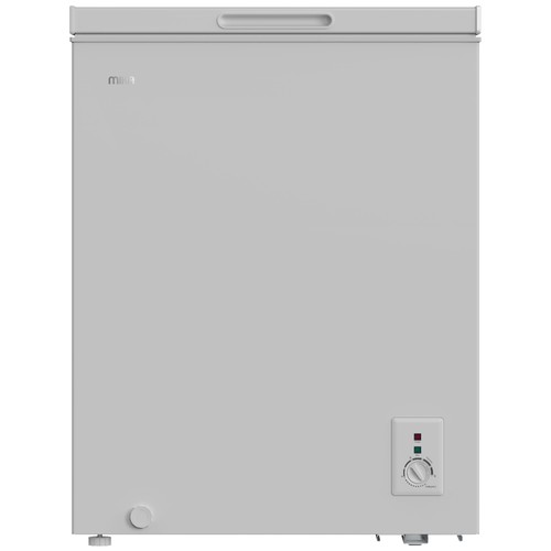 MIKA Chest Freezer, 142L, White Inner, Silver Grey