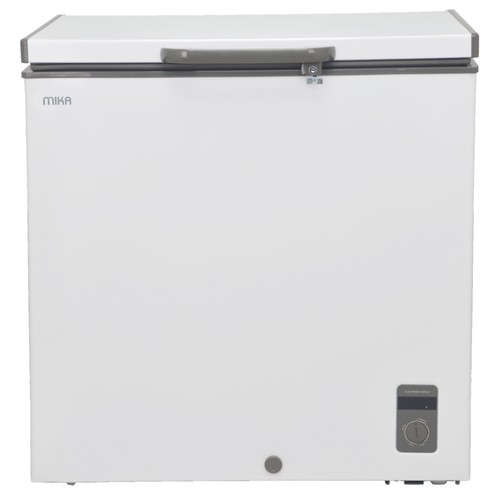 MIKA Chest Freezer, 197L, White Inner, White Grey