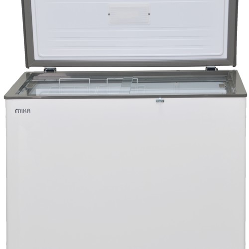 MIKA Chest Freezer, 197L, White Inner, White Grey - Image 2
