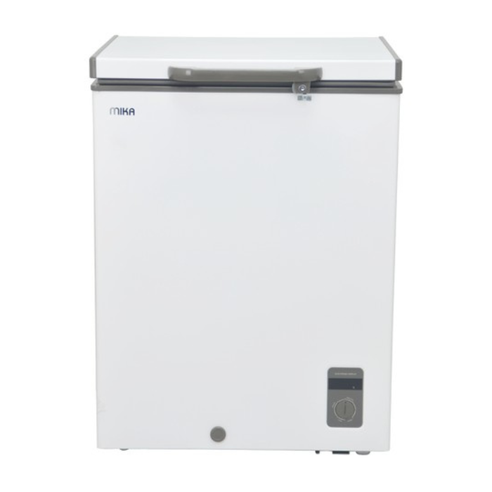 MIKA Chest Freezer, 141L, White Inner, White Grey
