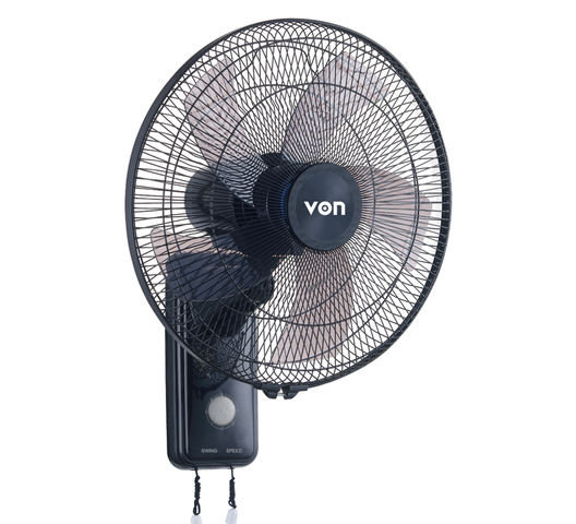 Von VFW-6555-MJK 16" Wall Fan, 55W - Black