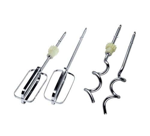MIKA Hand Mixer, 300W, 5 Speed with Turbo, Dough Hook, White & SS - Image 2