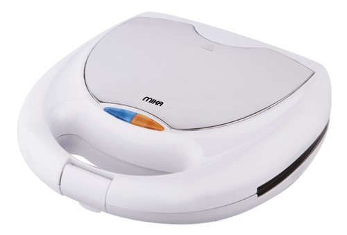 MIKA Sandwich Maker, 2 Slice, 750W, White & SS
