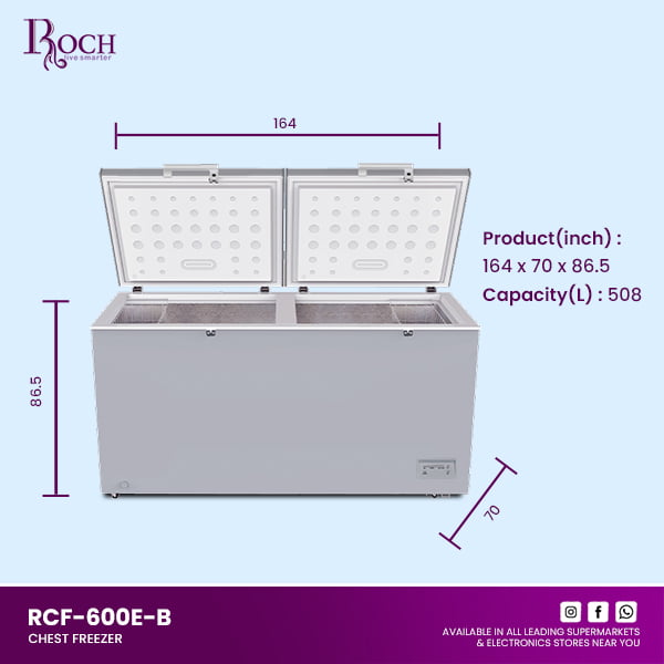 ROCH Chest Freezer (RCF-600E-B) - Image 3
