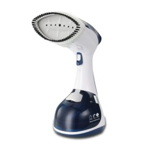 MIKA Handheld Garment Steamer, Ceramic Soleplate, White & Blue