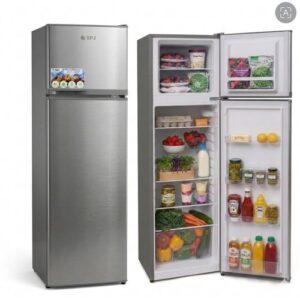 SPJ 229L Double Door Refrigerator / Fridge (RF-INY229C) ? Inox / Silver (3YRS WRNTY)