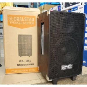 Global Star Rechargeable Bluetooth speaker System with Wireless Microphone/ USB Input/ SD card/ FM Turner/ DC Input - Black
