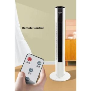 Touch Operated Tower Fan With Remote Control 3 Speed Settings Slim Design To Fit Even In Small Places